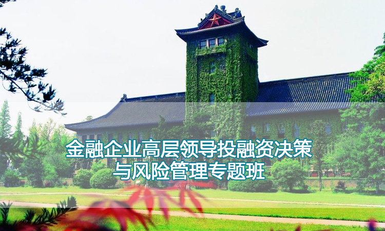 南京大学培训中心-金融企业高层领导投融资决策与风险管理专题班